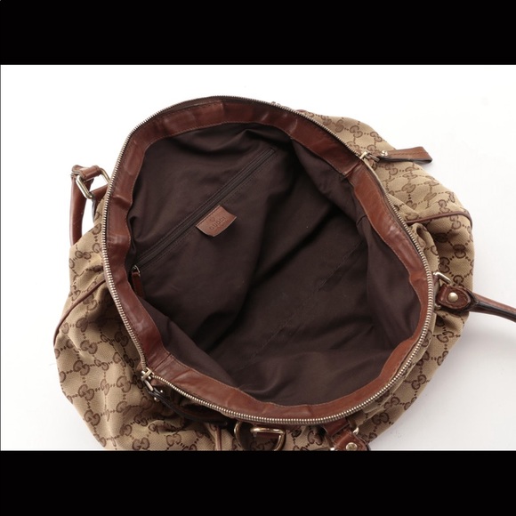 Gucci Brown/Beige GG Canvas Sukey Satchel - Picture 4 of 15